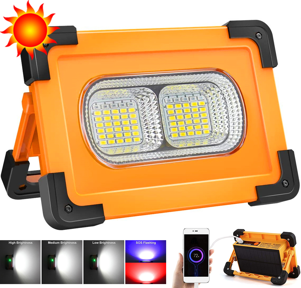 Outdoor Adventure Jobs - 350W Rechargeable LED Solar Work Light