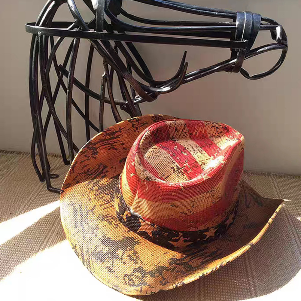 Outdoor Adventure Usa - Cowgirl Straw Hat Western Style Decorative