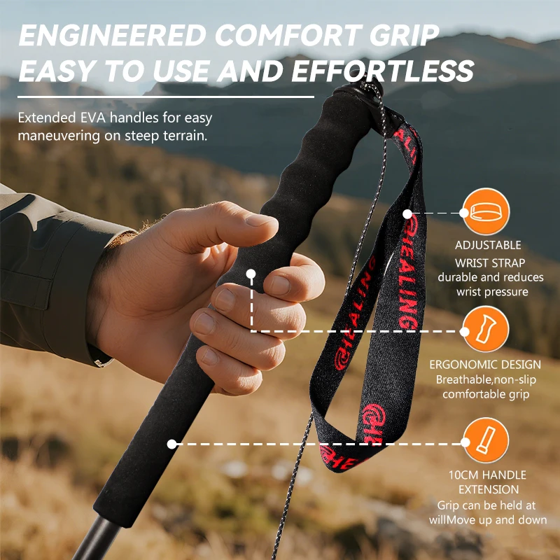 2PCs Trekking Poles Carbon Fib – Trekking Pole Carbon Bewertung und Preis