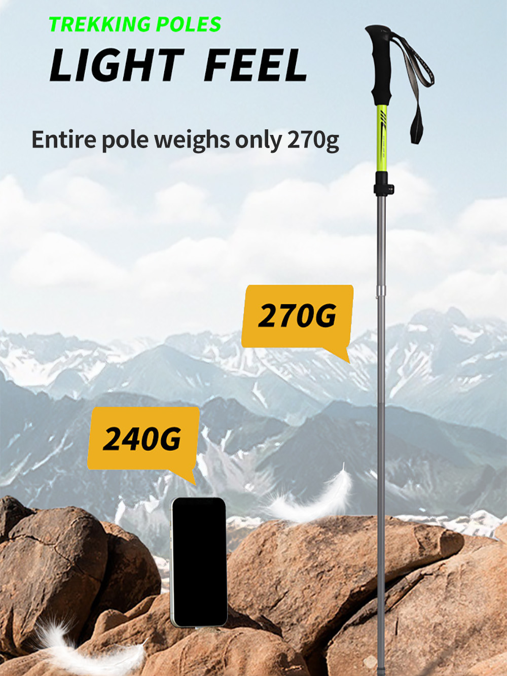 Foldable Trekking Pole 7075 Al – Trekking Pole Carbon Bewertung und Preis