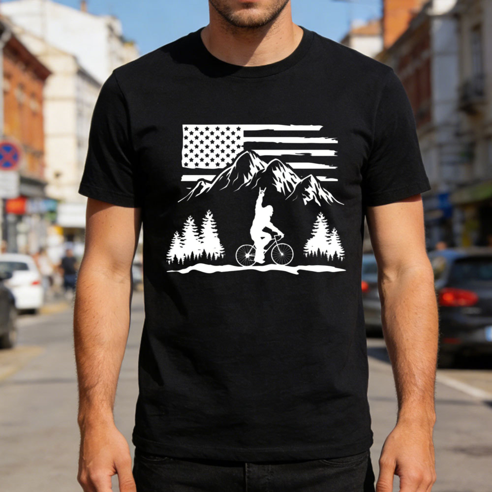 Mountain Biking Usa Flag Men T – Outdoor Adventure Usa Bewertung und Preis