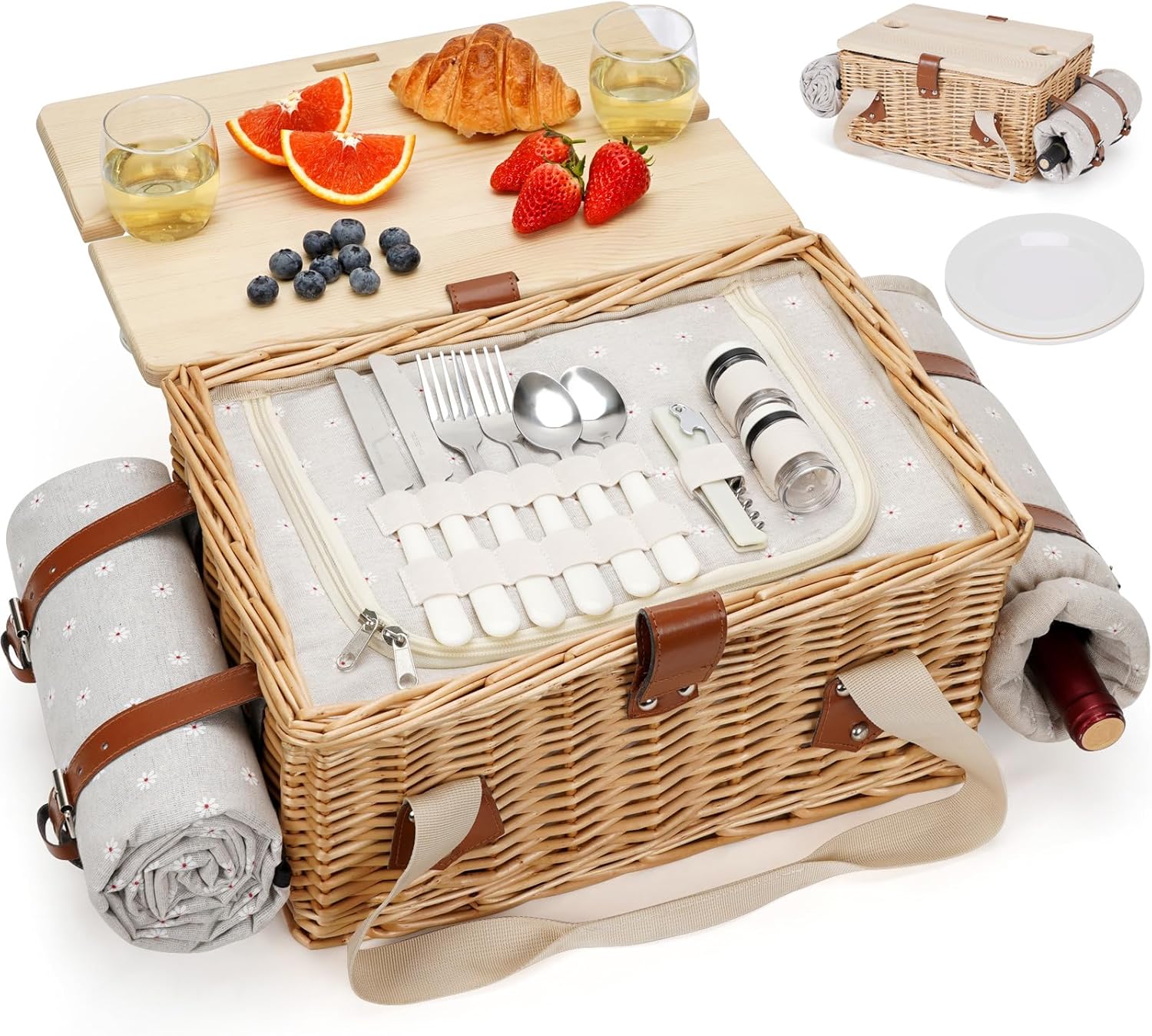 Wicker Picnic Basket for 2 wit – Outdoor Adventure Images Bewertung und Preis