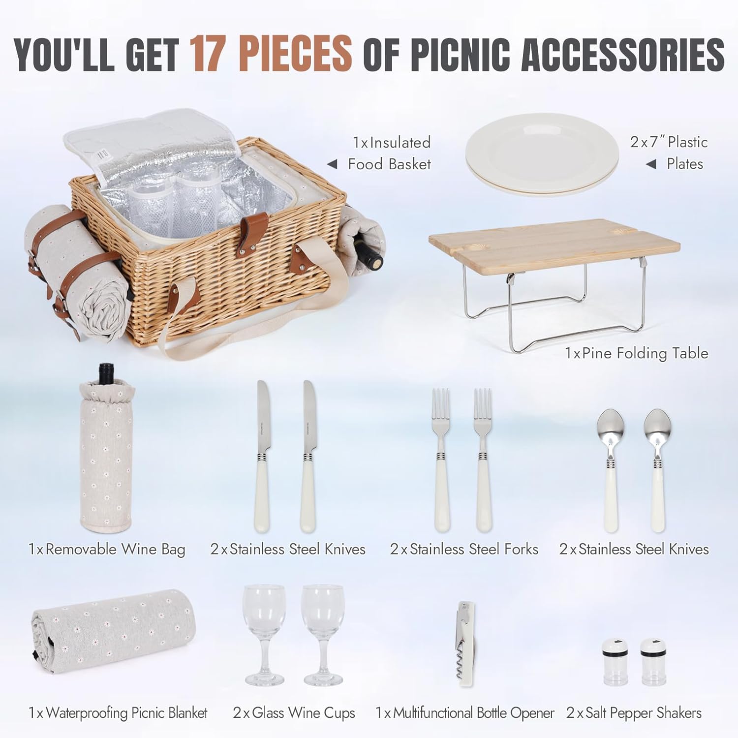 Wicker Picnic Basket for 2 wit – Outdoor Adventure Images Bewertung und Preis